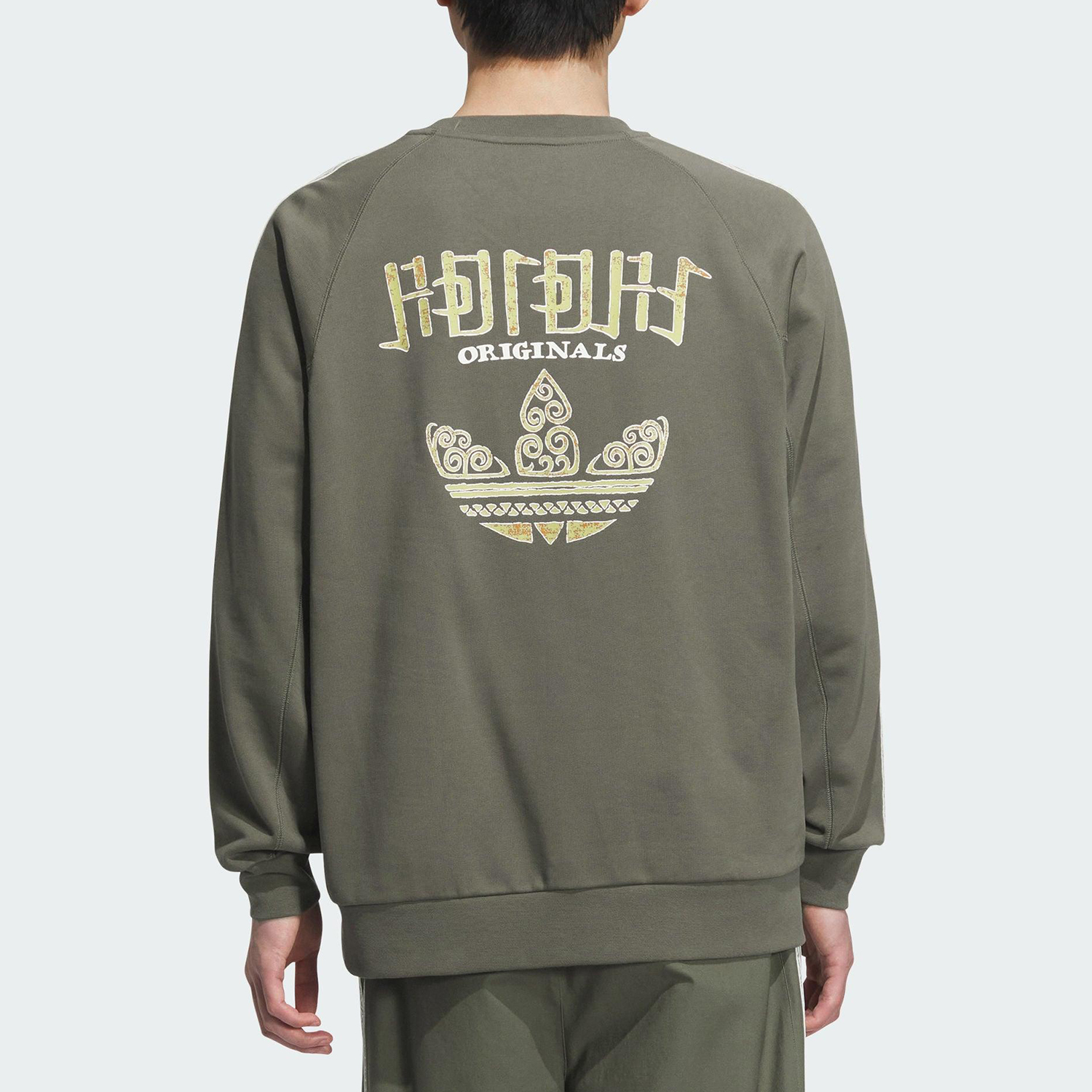 Adidas/阿迪达斯正品2025秋季款男女圆领针织条纹日常卫衣KC0109 - 图0