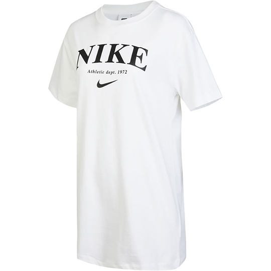 Nike Original Rundhals-Damen-T-Shirt-Kleid aus atmungsaktivem, gestricktem Sport-Kurzarm-T-Shirt DX6312-100