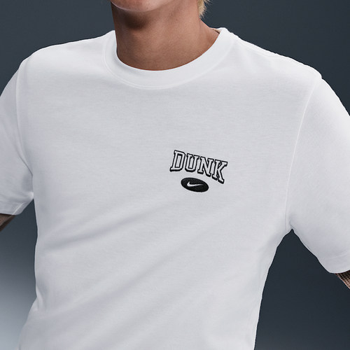 Nike/耐克正品2025男士针织刺绣字母透气经典运动短袖HJ0773-100 - 图2