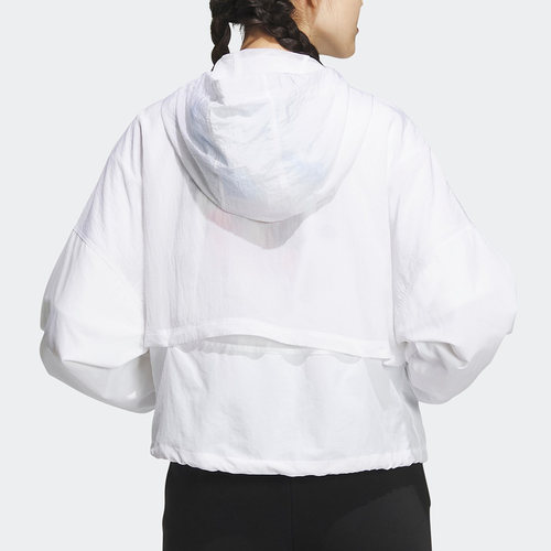 Adidas/阿迪达斯正品2023夏梭织透气女子运动夹克外套 IP4017 - 图0