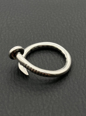 s925纯银高级感复古钉子开口戒指男女欧美嘻哈个性指环经典情侣款