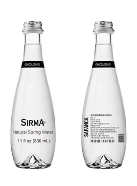 高端样板间玻璃瓶矿泉水饰品摆件进口矿泉水依云气水展厅厨房道具