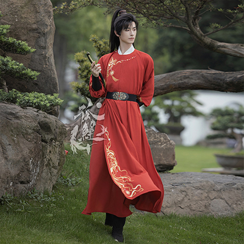孤鲤原创【绪风】汉服男女圆领袍帅气酷飒侠客日常套装仙古装绣花,淘宝优惠券,粉丝福利购,淘宝优惠卷
