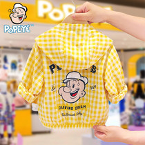 Vigorous sailor POPEYE baby sunscreen for children 2022 new summer clothing male and female child jacket sunscreen