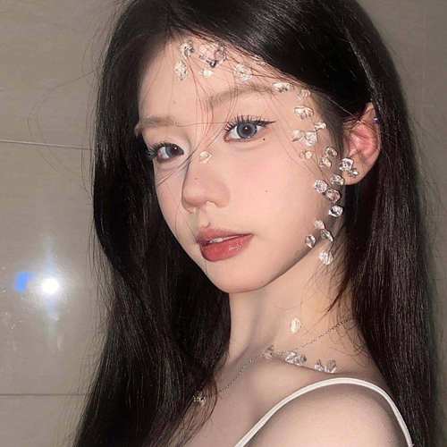 冰块仿真化妆脸部亚克力不规则小众创意仿妆脸部贴钻装饰透明超仙 - 图1