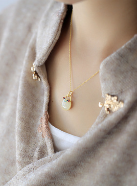 新款故宫吊坠锁女官古法复古风长