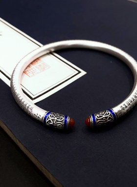 新款新中式古法心经手镯女国风哑