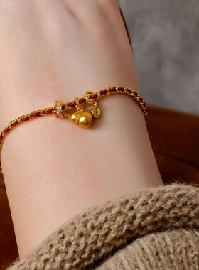 新款红色编织绳手链国潮新中式古