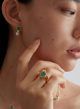 冰裂蓝水晶戒指开口可调节