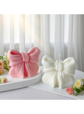 1pc Bow scented Candle, 3D Bow Design Long-Lasting Fragrance