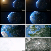 Universe Earth Dive Through Clouds Atmospheric Opening Film Heads Shock Internet Big Data Video Material