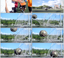 Football kico in football goalscoring moment to slap sports goalscorer shooting football pitch video material