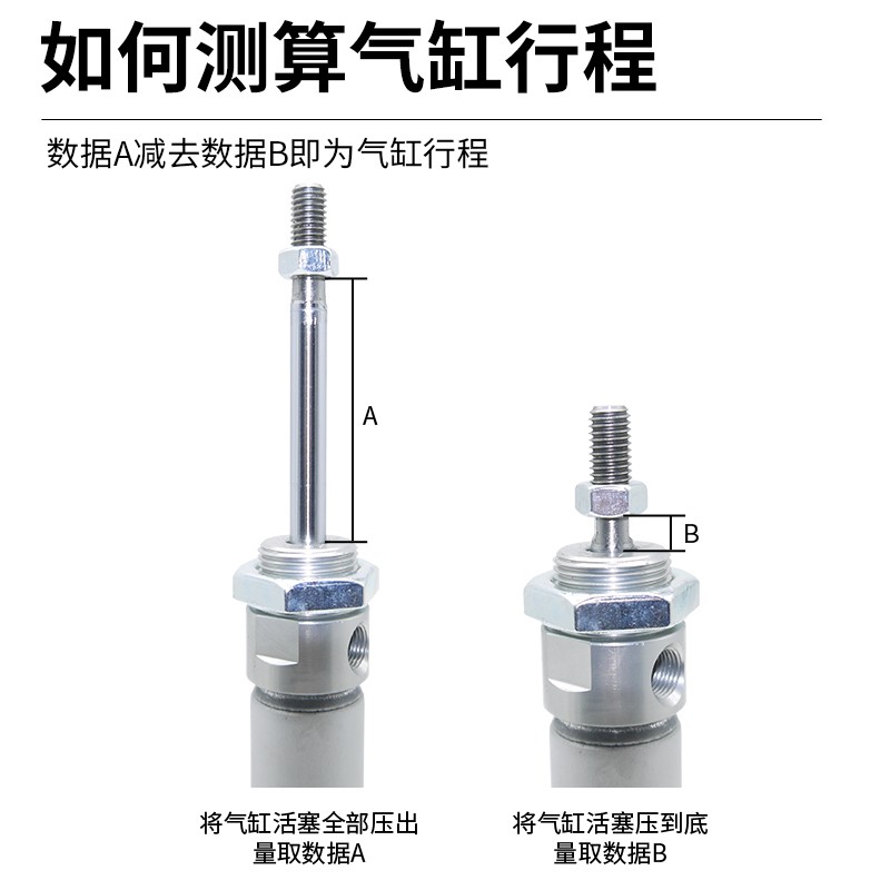 亚德客迷你气缸MBL20/25/32*25X50X75X100X125X150X200S-U-CA-SU-图1