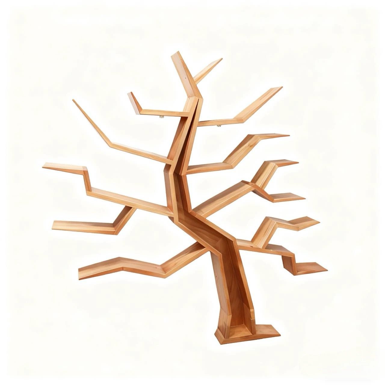 简约实木树形书架办公室客厅创意收纳置物架落地装饰架 背景装饰,淘宝优惠券,粉丝福利购,淘宝优惠卷