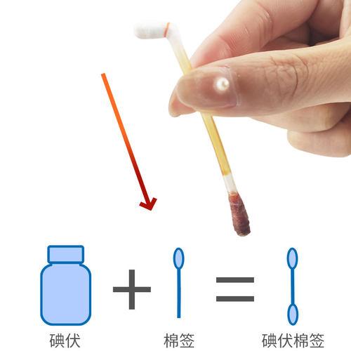 CANLY康力医疗医用碘伏棉签碘酒一次性使用消毒棉棒20支独立包装 - 图0