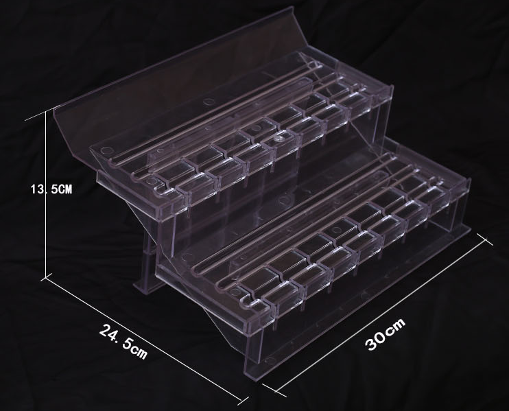 超市透明塑料阶梯水果陈列道具冷柜陈列垫板生鲜陈列斜面展示道具