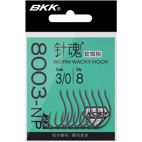 BKK路亚针魂8003倒钓钩加强泥鳅钩细条软虫wacky钩翘嘴鲈鱼鳜鱼钩 - 图3