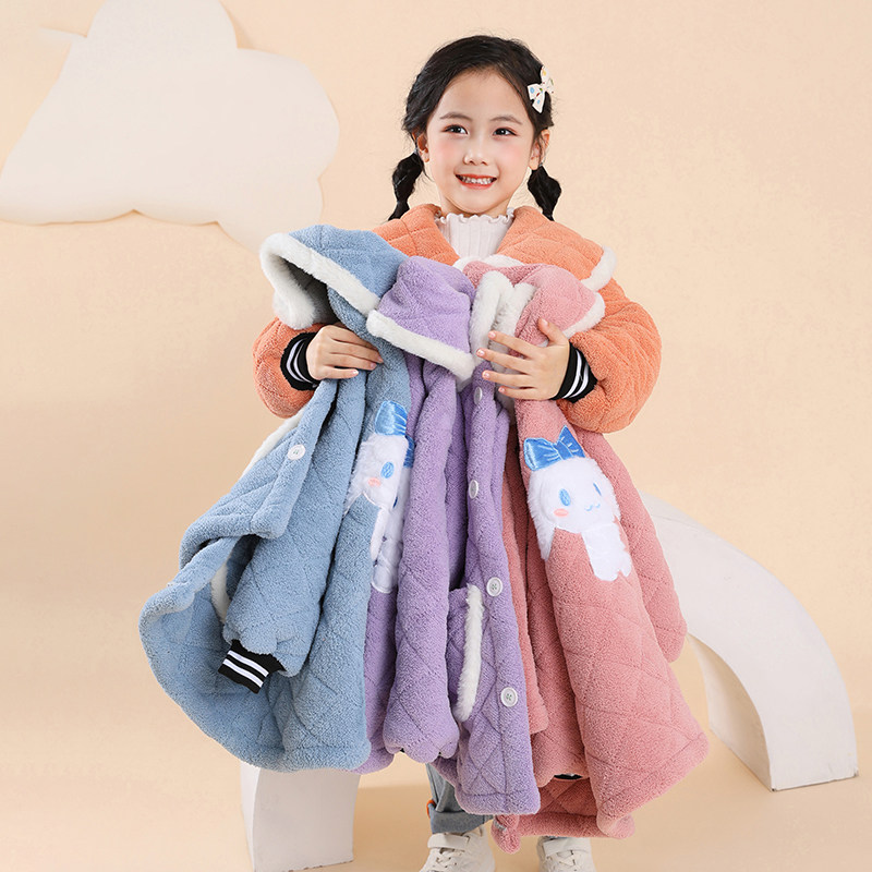 2025新款冬季儿童保暖棉衣三层加绒加厚罩衣女童洋气外套家居服,淘宝优惠券,粉丝福利购,淘宝优惠卷