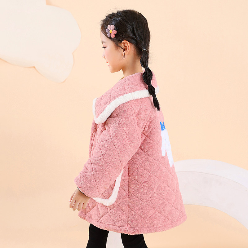 2025新款冬季儿童保暖棉衣三层加绒加厚罩衣女童洋气外套家居服,淘宝优惠券,粉丝福利购,淘宝优惠卷