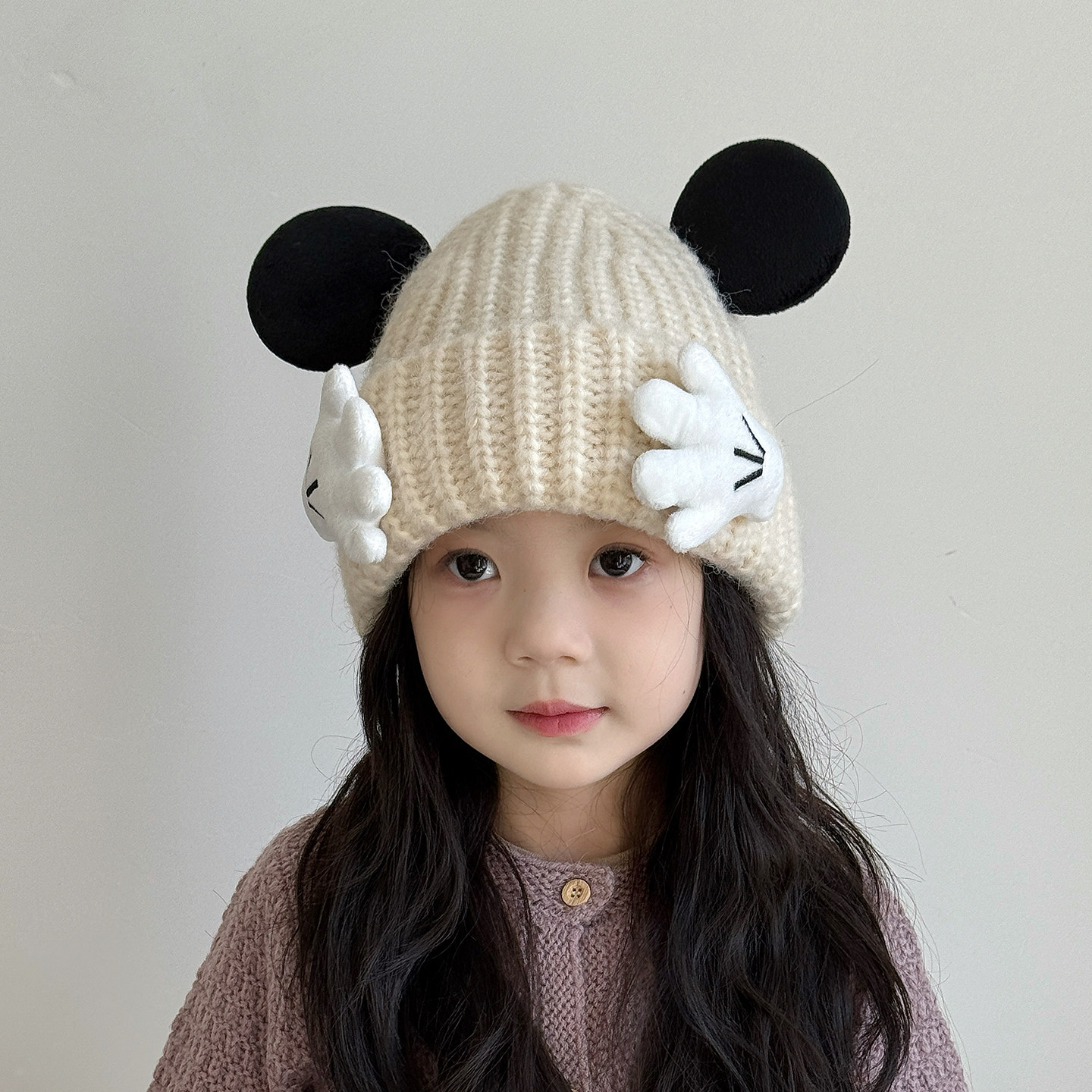 儿童帽子女孩2025新款秋冬季女童毛线帽可爱超萌针织帽保暖防寒帽,淘宝优惠券,粉丝福利购,淘宝优惠卷