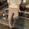 TR split A-line casual wide-leg suit pants