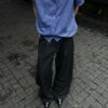 TR split A-line casual wide-leg suit pants