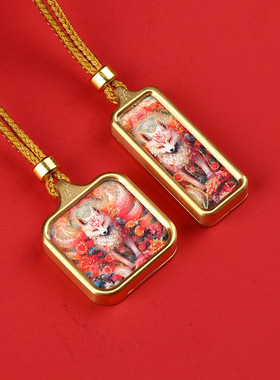 随身小正方唐卡吊坠手绘描金狐仙八大守护扎基拉姆绿度母唐卡项链