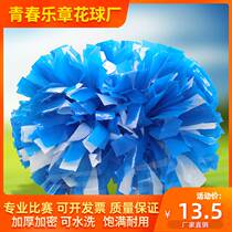Blue and white mixed cheerleader hands-on-the-ball-cheeseball-cheeseball piazza floe-cheerleader Playa cheerleader