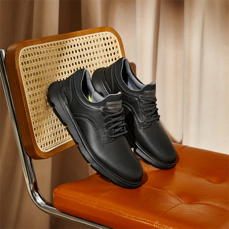 Skechers斯凯奇秋冬季新款男鞋商务皮鞋通勤减震轻便休闲鞋204702,淘宝优惠券,粉丝福利购,淘宝优惠卷