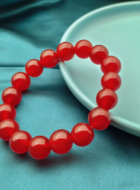 天然红玛瑙手链本命年