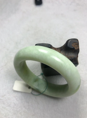 天然岫玉正圈手镯53口保真包邮