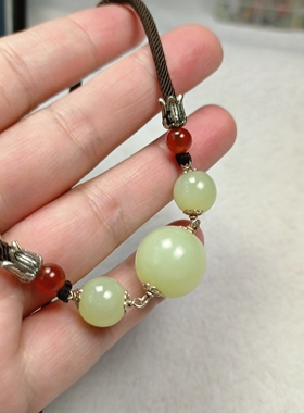 黄白老玉转运珠毛衣链保真