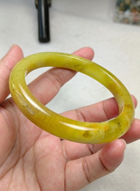 岫玉手镯正圈65口辽阳料大口玉镯子一物一图保真包邮