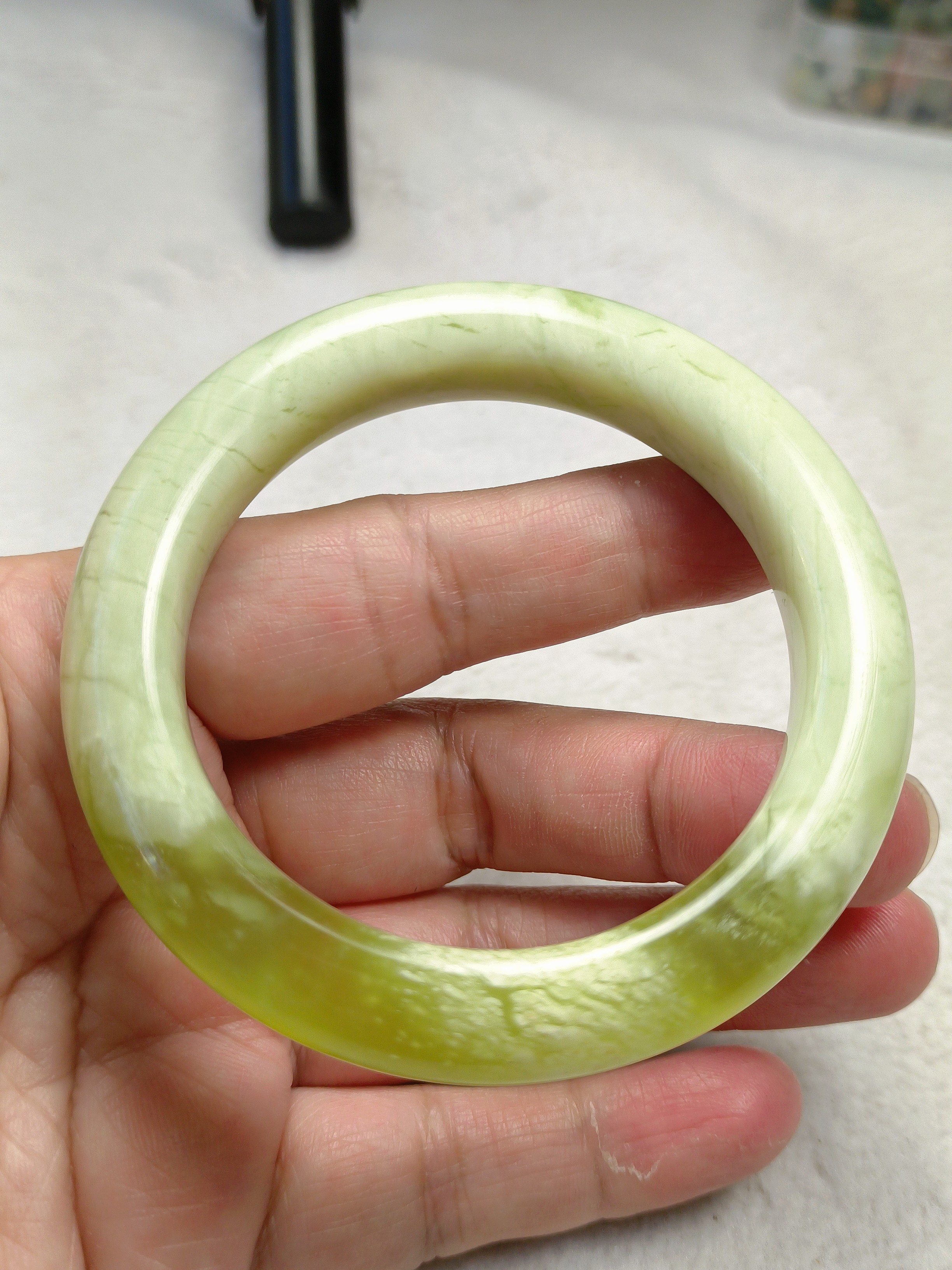 岫玉手镯正圈53口三家子甲翠手镯天然玉石一物一图保真包邮,淘宝优惠券,粉丝福利购,淘宝优惠卷