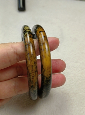 对镯岫玉手镯正圈56口天然玉石似河磨玉手镯一物一图新年礼物