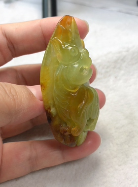 貔貅挂件岫玉吊坠花玉祥瑞吉兆毛衣链天然玉坠子玉佩包邮一物一图