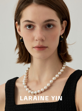 11-12mm淡水珍珠爱迪生大珍珠项链925银饰爱心扣