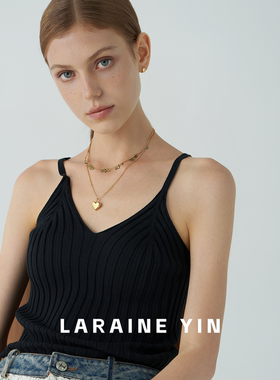 LARAINE YIN简约百搭满天星项链橄榄绿流苏锆石锁骨链钛钢颈链