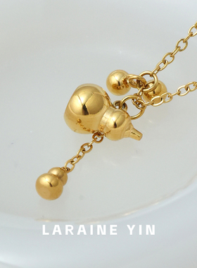 【买3免1】福禄双全葫芦项链女新中式金珠链小葫芦吊坠轻奢宫廷风