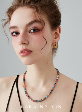 原创彩色串珠项链民族风