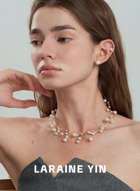 法式复古满天星多层珍珠项链轻奢choker七夕礼物锁骨链