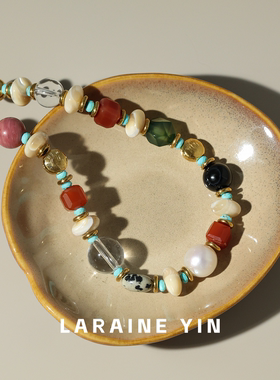 LARAINE YIN原创手工虎眼石串珠项链 小众百搭叠戴精致日常手链