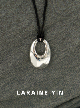 【买3免1】立体水滴黑绳项链抽拉可调节设计小众ins高级感毛衣链