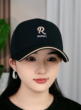 桃轻奢帽子2026春夏新款棒球帽男女士同款韩版硬顶遮阳防晒鸭舌帽