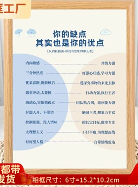 你的缺点也是优点励志相框摆台