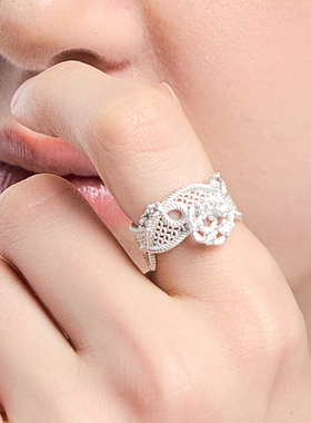 TOGGLER童话蕾丝花朵开口戒指