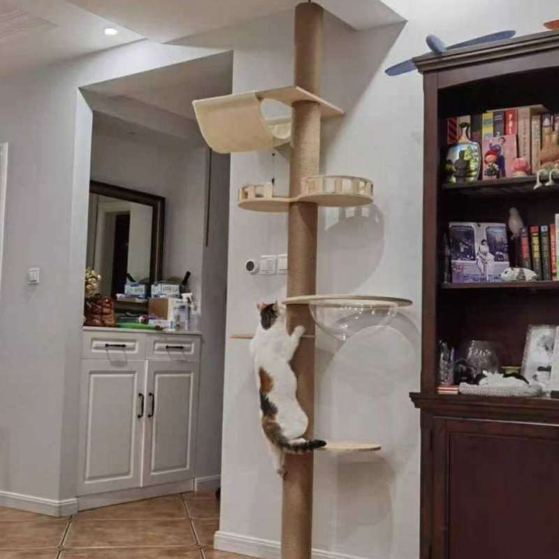 猫爬架通天柱猫树顶天立地猫窝实木多层猫塔大型猫台猫咪玩具-图0