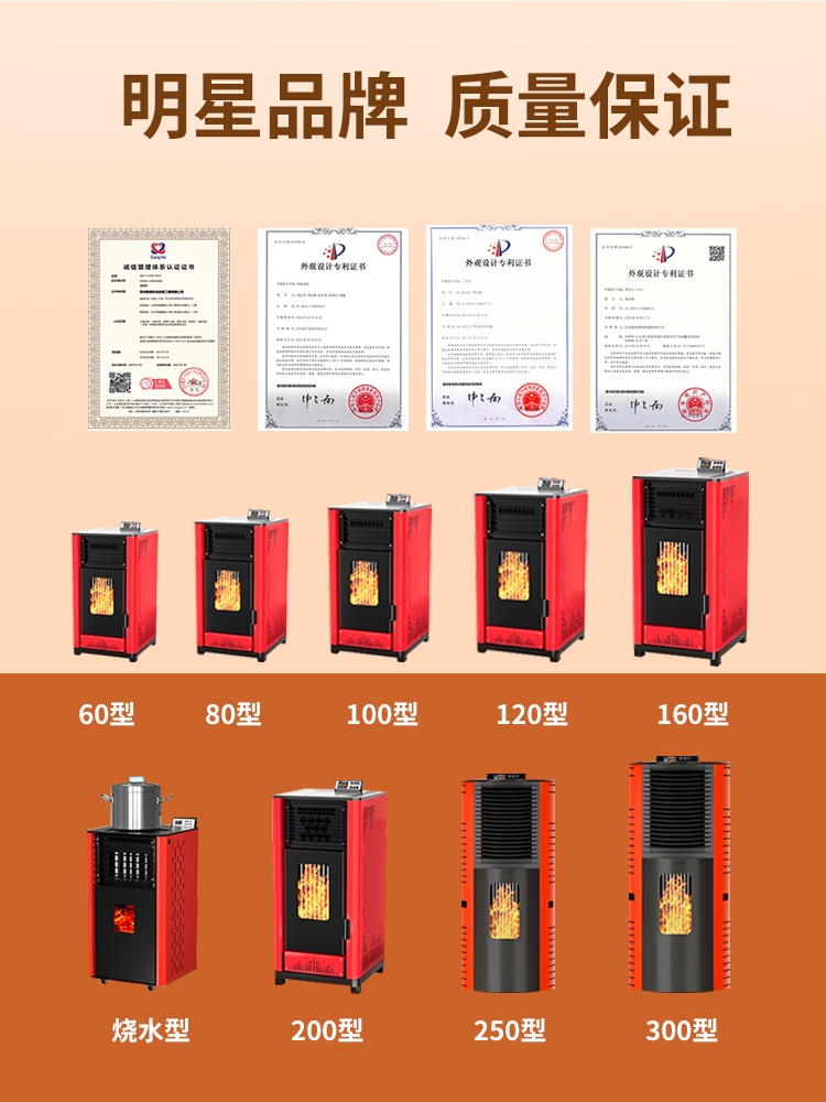 磐玺生物质颗粒取暖炉双蛟龙无烟全自动采暖炉家用商用风暖炊暖 - 图1