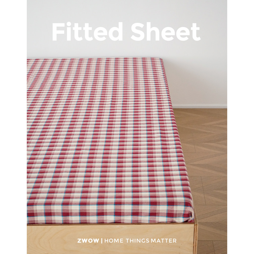 造卧zwow【织物】全棉100纯棉多股色织复古中古风格子纹床笠单品,淘宝优惠券,粉丝福利购,淘宝优惠卷