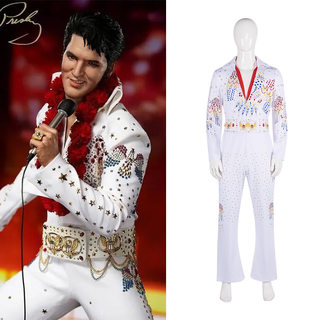 Carnival rock singer elvis presley cos costume holiday party dance costume cosplay role-play performance costume